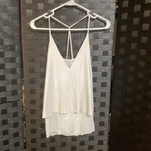Zara Women's White/Cream Super Soft Dressy Tank Top Size Medium